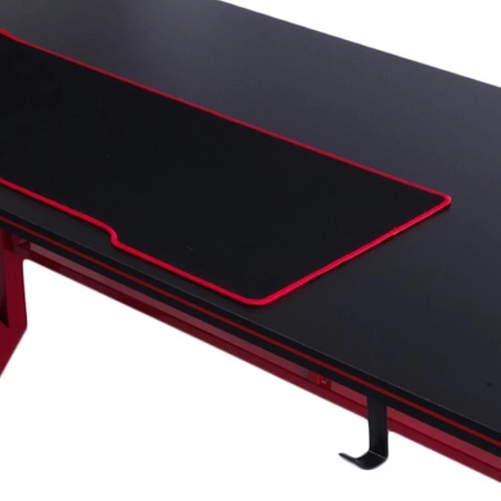 Frag gaming desk schwarz/rot funktioneller und ergonomischer Schreibtisch minimalistisches Möbeldesign unterstützt durch eine stabile Konstruktion