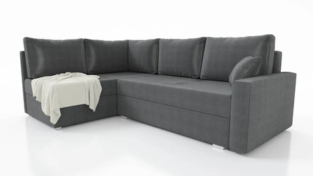 Ecksofa mit Schlaffunktion Nofi dunkelgrau linke Ecke modernes Design schlichtes und stilvolles Design passend zu jeder Einrichtung