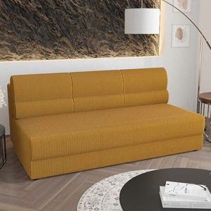Sofa Fogu Honig-Gelb einfache Form des Sofas in modernem Design Cord-Polsterung Stoff Bettwäsche Container