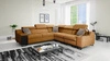 Ecksofa mit Schlaffunktion Alcamo III honey right funktionelles und stilvolles Ecksofa mit einer Schublade in der Seite zwei Behälter für Bettzeug