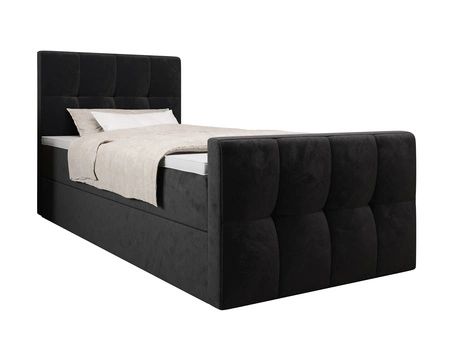 Boxspringbett Manhattan 120x200 graphit im modernen skandinavischen Stil mit gepolstertem Kopf- und Fußteil Bett mit Staukasten