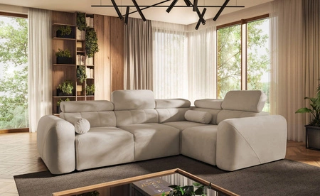 Ecksofa mit Schlaffunktion Cantare II beige rechte Seite bequemes Ecksofa für Wohnzimmer mit stilvollem Charakter weicher Stoff
