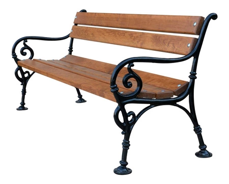 Gartenbank 150 cm Fiemar FIEM-11-LWO-150 Wiener Gusseisen mit Rückenlehne Erlenholz lackiert