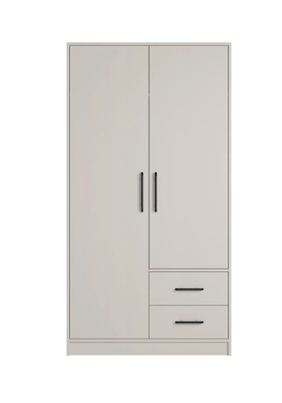 Kleiderschrank Caspe 100 cm beige modernes Design ABS-Finish und Aluminiumgriffe