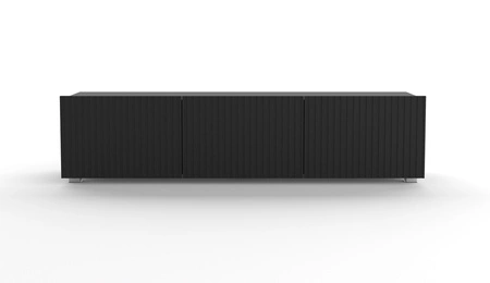 RTV Schrank Colder 150 cm schwarz mit Möglichkeit der Aufhängung stilvolle geriffelte Front elegante Form der Möbel in einem modernen Stil