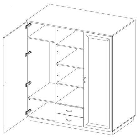 Kleiderschrank Style 180 cm Eiche artisan / grau graphit funktionelle Möbel klassisches Design idealer Kleiderschrank für Ankleidezimmer oder Schlafzimmer