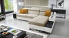 Ecksofa mit Schlaffunktion Alcamo beige/weiß rechts elegantes und stilvolles Ecksofa mit einer ausziehbaren praktischen Schublade an der Seite des Möbels