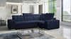 Ecksofa mit Schlaffunktion Luigi II marineblau rechtes Ecksofa mit Bettkasten für den alltäglichen Liegekomfort