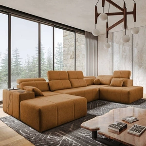 Ecksofa mit Schlaffunktion Tesalia VI honey links modernes und bequemes Ecksofa mit Schiebefunktion der Rückenlehne