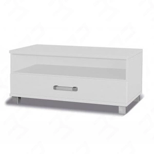 TV-Schrank Maximus 100 cm weiß mit Schublade modernes Design Kante mit speziellem ABS-Furnier verziert Schublade auf Rollenschienen