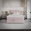 Boxspringbett Flint 100x200 puderrosa im modernen skandinavischen Stil mit gepolstertem Kopfteil Bett mit Staukasten