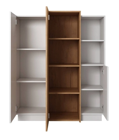 Space 110 cm Kommode weiß / Eiche Handwerk Gold modernistisches Design und moderne Form der Möbel Push-to-Open-System