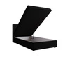 Boxspringbett Flint 100x200 schwarz im modernen skandinavischen Stil mit gepolstertem Kopfteil Bett mit Staukasten