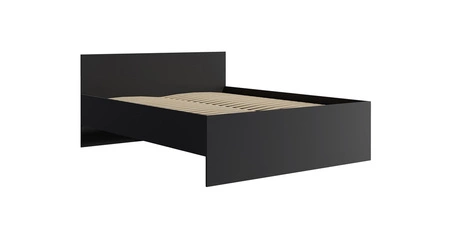 Maxione Bett 160x200 cm schwarz ideales Schlafzimmer Bett für Liebhaber von minimalistischen Arrangements hohen bequemen Kopfteil
