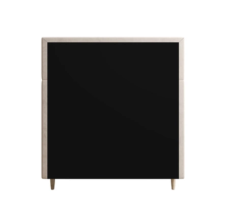 Boxspringbett Bing 90x200 beige im modernen skandinavischen Stil mit gepolstertem Kopfteil Bett mit Staukasten