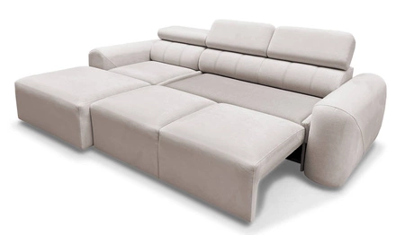 Ecksofa mit Schlaffunktion Cantare Lachs links funktionelles und bequemes Ecksofa mit modernem Design Plüschstoff