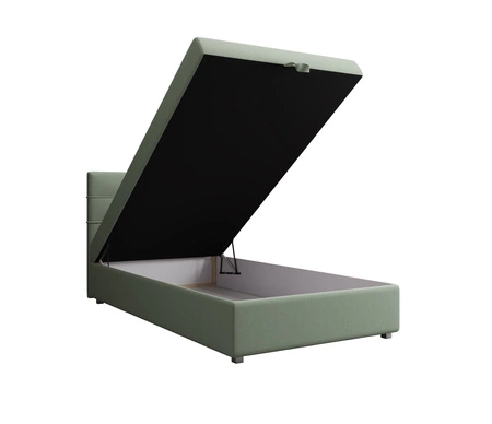 Boxspringbett Fresno 120x200 mintgrün im modernen skandinavischen Stil mit gepolstertem Kopfteil Bett mit Staukasten