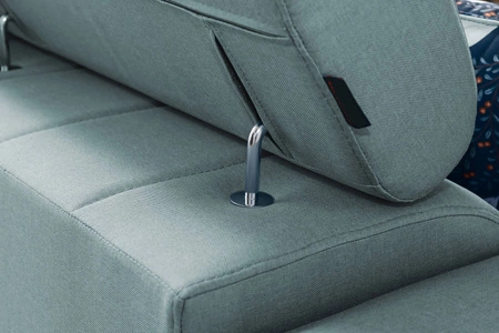 Sofa mit Schlaffunktion Savona grau Esche bequemes Sofa für Wohnzimmer bietet Komfort während der Ruhe verstellbare Kopfstützen