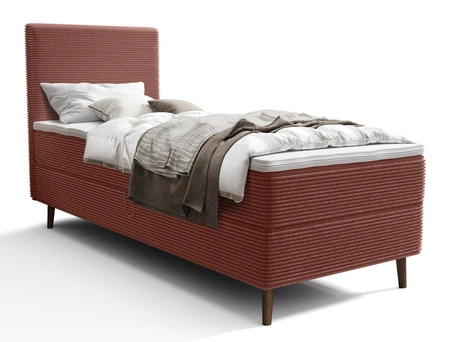 Boxspringbett Totti 80x200 Indisch rosa stilvolles Bett mit Bettzeug Lagerung dreidimensionalen Stoff mit ausdrucksstarken Streifen