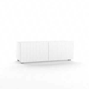 RTV Schrank Colder 100 cm weiß mit Möglichkeit der Aufhängung stilvolle geriffelte Front elegante Form der Möbel im modernen Stil