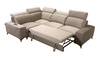 Ecksofa mit Schlaffunktion Kelly Sleek II hellbraun links elegantes Ecksofa für Wohnzimmer aus gewebtem Stoff