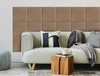 Gepolstertes Paneel Quadra 30x30 cm beige stilvolles Wandpaneel quadratischer Veloursstoff modisches Finish für jede Einrichtung