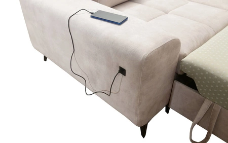 Buffalo IV Ecksofa mit Schlaffunktion gelb rechte Ecke stilvolles Sofa mit zwei Bettcontainern Velourstoff