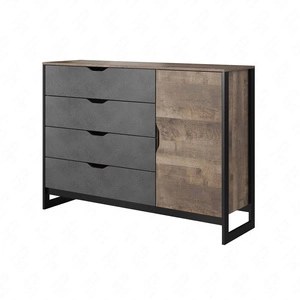 Schubladenkommode Holte 138 cm Eiche grange sand / matera modernes Design und Schubladensystem mit Vollauszug