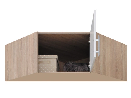 Eckschrank Erweiterung Caspe Eiche artisan modernes Design ABS-Finish und schwarze Griffe