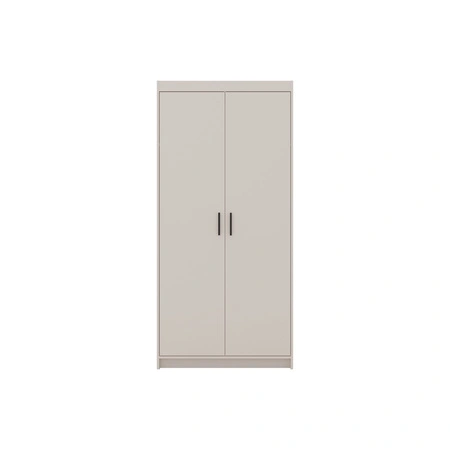 Kleiderschrank Rene 90 cm beige sand modernes Design perfekte Garderobe für Schlafzimmer Kleiderschrank oder Flur stilvolle schwarze Griffe