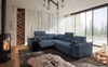 Ecksofa mit Schlaffunktion Tesalia II Lux blau links komfortables Ecksofa mit verschiebbarer Rückenlehne und ausziehbarer Fußstütze