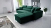 Nausa Ecksofa mit Schlaffunktion Flasche grün rechtsseitig Samt stilvolles bequemes Ecksofa verstellbare Kopfstützen Bettzeug Container