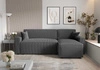 Ecksofa mit Schlaffunktion Brandon Bis grau rechte Ecke dreidimensionaler Stoff mit ausdrucksstarken Streifen Bettzeugbehälter