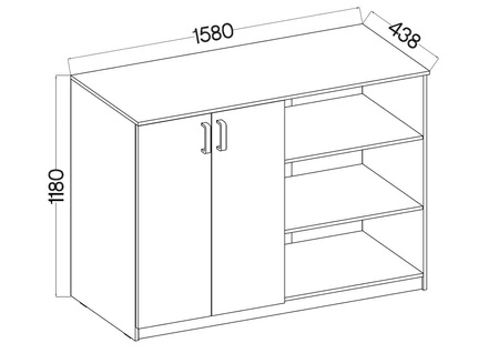 Makana 158 cm Eiche handwerkliche Kommode funktionelles Möbelstück für das Büro, Arbeitszimmer oder Jugendzimmer