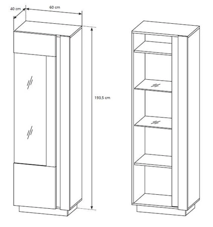 Möbelset Adria weiß glänzend / Eiche grandson modernes Design fügt sich perfekt in jede Einrichtung ein