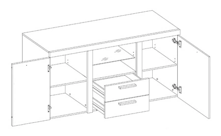 Kommode mit Schubladen Rene 156 cm weiß modern und funktionell komfortabel und mühelos zu bedienen