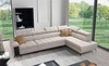 Ecksofa mit Schlaffunktion Bolmso XI beige rechte Seite stilvolles Design Ecksofa mit Schublade und Bettzeugcontainer