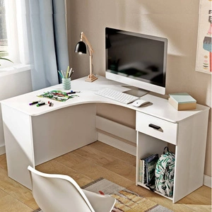 Eckschreibtisch Corner 155x125 cm weiß stilvoll und funktionell für das Büro Arbeitszimmer oder Jugendzimmer
