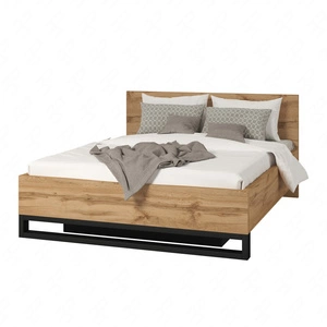 Bett Halle S 160x200 mit Bettzeugablage Eiche wotan stilvolles Design ideales Bett für Schlafzimmer hochwertige Verarbeitung