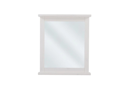 Badezimmerspiegel Romanti 70x80 cm dekorativer Spiegel mit Ablage in weißem Holzrahmen elegante und funktionelle Ergänzung für das Badezimmer