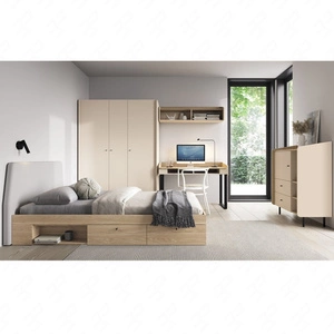 Möbelset Olivio beige sand / Eiche geölt ideal für ein Jugend- oder Kinderzimmer im trendigen Stil