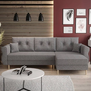 Ecksofa mit Schlaffunktion Wilkins Esche grau rechtshändig Stilvolles und modernes Design, das sich in jede Einrichtung einfügt