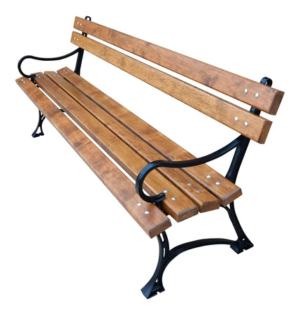 Gartenbank 150 cm FIEM-02-LKZP-150 Royal Gusseisen mit Rückenlehne Erlenholz lackiert