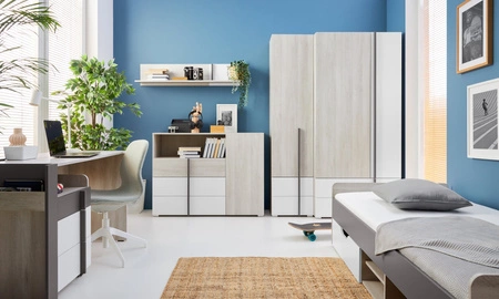 Kommode Remona 120 cm Eiche wilton weiß / weiß geräumige Kommode für Jugendzimmer modernes Design