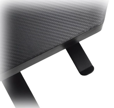 Zeo Gaming-Schreibtisch schwarz / grün Designer-Schreibtisch rutschfeste Carbonplatte voll gepolstert LED-Beleuchtung