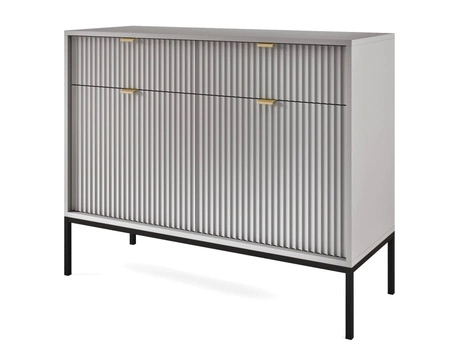 Kommode mit Schubladen Lovro 104 cm grau modernes Design wird die Liebhaber von markanten Interieurs begeistern