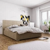 Eljas Polsterbett 180x200 dunkelbeige mit modernem Kopfteil ideal für Schlafzimmer