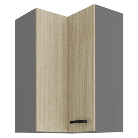 Chevron 60x60 GN-90 2F Eck-Küchenwandschrank mit dekorativem Fischgrätdekor feuchtigkeits- und beschädigungsbeständiger Schrank