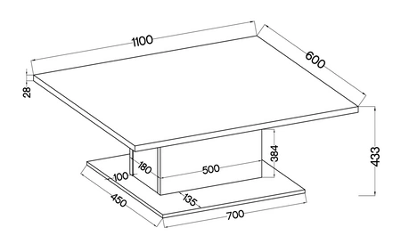 Andover Couchtisch weiß modernes Möbeldesign auslaufsichere Platte