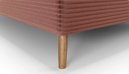 Boxspringbett Totti 140x200 Indisch rosa stilvolles Bett mit Bettzeug Lagerung dreidimensionalen Stoff mit ausdrucksstarken Streifen